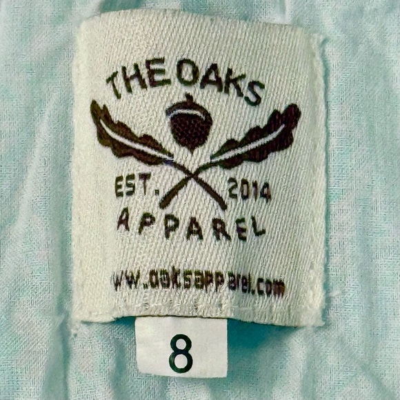 The Oaks Apparel Girls Size 8 Aqua Sleeveless Ruffle Dress with Bow in the Back - Picture 7 of 9